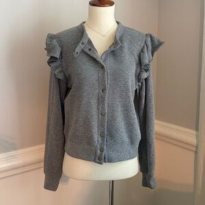 Clare V Le Snap Button Down Bomber Sweatshirt